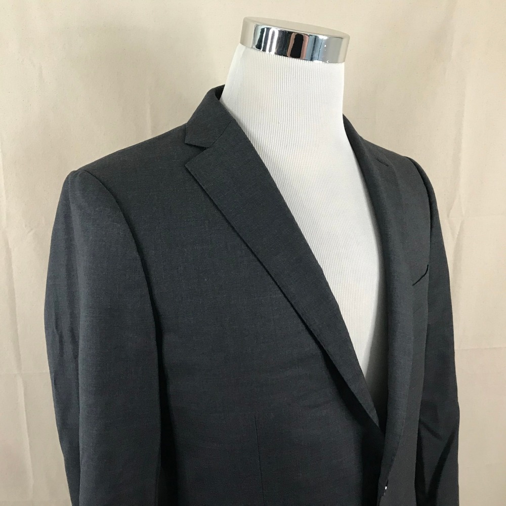 Indochino Bespoke 38R Sport Coat Wool Cashmere Black Two Button Lined Vented